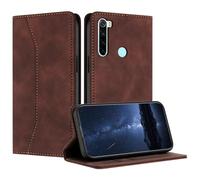Mo-Beauty Compatible with Xiaomi Redmi Note 8 Case, PU Leather Flip Wallet Phone Stand Case Cover with 2 Slot Card Holder and Magnetic Closure for Xiaomi Redmi Note 8 Shockproof Phone Case (Brown)