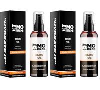 Mo Bros Beard Oil 100ml - Black Edition. Cologne Inspired. Nourishing and Conditioning Formula. Rich in Omegas and Vitamin E, Promotes Healthy Beard Growth. (Pack of 2)