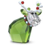 Swarovski Mo 2023 Annual Edition Christmas Ornament, Clear, Red and Green Crystals and White Lacquered Metal from the Mo Collection