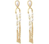 Mo Joc Long Synthetic Pearl Fringe Earrings for Women, Versatile Drops for Office Wear and Social Events