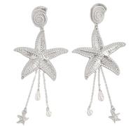 Mo Joc Marine Elements Starfish Dangling Earrings with Tassels are Suitable for Resort Style, EveryDay Wear and Party Looks