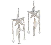 Mo Joc Marine Elements Starfish Dangling Earrings with Tassels are Suitable for Resort Style, EveryDay Wear and Party Looks