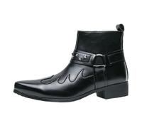 Mo Joc Men's Western Ankle Boots - Zipper Studded Design