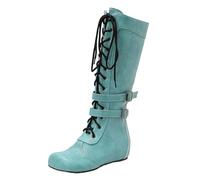 Mo Joc Women's Lace-Up Boots | 4cm Hidden Heel Lift Boots With Side Zipper For All-Day Comfort City Wear