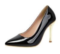 Mo Joc Women's Pointed Toe Court Shoes, 10cm Stiletto Heel Slip-On Court Shoes, Breathable Lining & Non-Slip Rubber Sole for Office Daily & Evening Parties Black