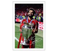 Mo Salah Signed 12x8 Inch Photo Print With Pre Printed Signature Liverpool Autograph Gift Champions League