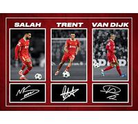 Mo Salah, Virgil Van Dijk & Trent Alexander Arnold - Liverpool Football Players Signed A4 Montage Autograph Photo Print With Pre Printed Signatures That Would Make A Superb Gift For Any Fan.