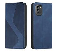 Mo-Somnus Compatible with Nokia G60 5G, Shockproof Wallet Case PU Leather with Card Holder Folding Stand Magnetic Protect Flip Cover Nokia G60 5G Phone Cases (Blue)