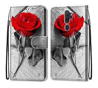 Mo-Somnus Compatible with Oppo A9 2020 / A5 2020 / A11X Case, PU Leather Flip Wallet Phone Cases Cover with Viewing Stand & 3 Card Holder, TPU Shockproof Magnetic Protective Folio Cover (Rose)