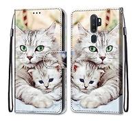 Mo-Somnus Compatible with Oppo A9 2020 / A5 2020 / A11X Case, PU Leather Flip Wallet Phone Cases Cover with Viewing Stand & 3 Card Holder, TPU Shockproof Magnetic Protective Folio Cover (Cat 2)