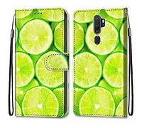 Mo-Somnus Compatible with Oppo A9 2020 / A5 2020 / A11X Case, PU Leather Flip Wallet Phone Cases Cover with Viewing Stand & 3 Card Holder, TPU Shockproof Magnetic Protective Folio Cover (Lemon)