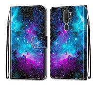 Mo-Somnus Compatible with Oppo A9 2020 / A5 2020 / A11X Case, PU Leather Flip Wallet Phone Cases Cover with Viewing Stand & 3 Card Holder, TPU Shockproof Magnetic Protective Folio Cover (Starry Sky)