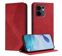 Mo-Somnus Compatible with OPPO Reno 13F 5G/Reno 13 FS 5G, Shockproof Wallet Case PU Leather with Card Holder Folding Stand Magnetic Protect Flip Cover OPPO Reno 13 FS 5G Phone Cases (Red)