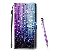 Mo-Somnus Compatible with Xiaomi Mi 12 / Mi 12X Case, Full Body Colorful Pattern Design Flip Magnetic Detachable PU Leather Wallet Shockproof Case Cover for Xiaomi Mi 12 / Mi 12X (Water Drop A)