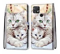 Mo-Somnus Compatible with Xiaomi Redmi 10C / Redmi 10 Power/Xiaomi Poco C40 Case, PU Leather Flip Wallet Phone Cases Cover with Viewing Stand, TPU Magnetic Protective Folio Cover (Cat 2)