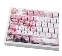 MOA PBT Keycaps Cherry Blossom-Landscape Painting Sakura Pink Cute Keycaps | Tsungup 131 Keys Custom Dye Sub Key Caps Keyboard Keycap Set for MX Switches Mechanical