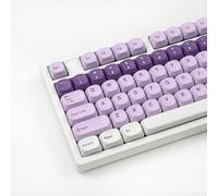 MOA Profile Keycaps, Cute PBT Keycaps, 135Keys Custom Round Keycap Set, Purple Dye-Sublimation Keyboard Caps for 60% 65% 70% 75% 100% Cherry MX Switches Mechanical Keyboards (Grape)