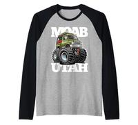 Moab Utah 4x4 Offroad Overlanding RV Truck Cartoon Design Raglan Baseball Tee