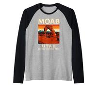 Moab Utah Arches National Park Retro Desert USA Travel Trip Raglan Baseball Tee