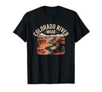 Moab Utah Colorado River Canyon Retro Vintage Hiker Souvenir T-Shirt