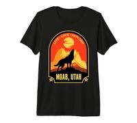 Moab Utah Live Love Explore Howling Wolf Design Premium T-Shirt