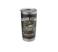 Moab Utah Route U-128 Colorado River Retro Motorcycle Design Stainless Steel Insulated Tumbler