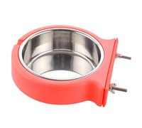 MOACC Crate Dog Bowl, Removable Stainless Steel Hanging Pet Cage Bowl Food & Water Feeder Coop Cup for Cat, Puppy, Birds, Rats, Guinea Pigs, 520ml, Pink