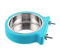 MOACC Crate Dog Bowl, Removable Stainless Steel Hanging Pet Cage Bowl Food & Water Feeder Coop Cup for Cat, Puppy, Birds, Rats, Guinea Pigs, 520ml, Blue
