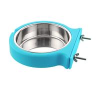 MOACC Crate Dog Bowl, Removable Stainless Steel Hanging Pet Cage Bowl Food & Water Feeder Coop Cup for Cat, Puppy, Birds, Rats, Guinea Pigs, 800ml, Blue