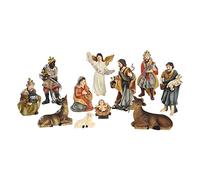 Moageme 11-pieces Christmas Crib Figure Krippe Set Traditional Nativity Scene Ornamente Resin Figures, Christ Birth Of Jesus Ornament Manger Religious Figures Decorations