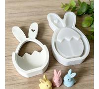 Moageme Easter Silicone Molds - Bunny Easy Release Reusable,Epoxy Casting Easter Egg Molds,for Wax Plaster Spring Holiday Home Decor Arts & Crafts Party Adults Kids