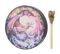 Moageme Hand Drums for Adults | 9.8 Inch Adults Shaman Tool Meditation Drum - Sound Bath Instruments, Leather and Wood Symbol of The Siberian Drum for Music Lovers