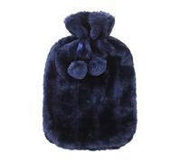 Moageme Hot Water Bottle with Faux and Pom Poms | Large 2L Capacity Leakproof Rubber Hot Water Bag | Best for Relief from Back, Neck, and Leg Muscle Pain and Cramps