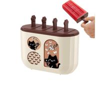Moageme Ice Cream Molds | Cute DIY 4 Cavities Easy Release | Freezer Pop Maker | for Beginners Professionals, Home Bakery Picnic Family Gatherings