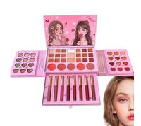 Moageme Makeup Pallette - 50-Color Eyeshadow Cosmetics Palette - Long-Lasting Makeup - for Travel Party Wedding Stage Daily Costume Carnival Concert