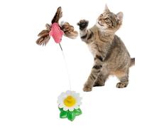 Moageme Stimulating Cat Toys - Cat Electric Suction Cup Flying Bird Wand with Feathers,Smart Electric Kitten Toy | for Living Room Home Balcony Apartment Boredom Relief