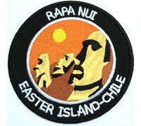 Moai Giant Heads Rapa NUI Easter Island Patch (3.5 Inch) Embroidered Iron-on or Sew-on Badge Chile Trek Travel Souvenir Emblem DIY Gift Patches