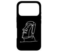 Moai Line Art Archaeology Fan Case for iPhone 17 Pro