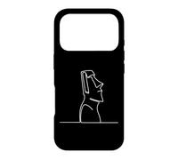 Moai Line Art Easter Island Fan Case for iPhone 17 Pro