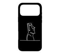 Moai Line Art Easter Island Fan Case for iPhone 17 Pro Max