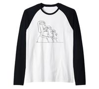 Moai Line Art Easter Island Fan Raglan Baseball Tee