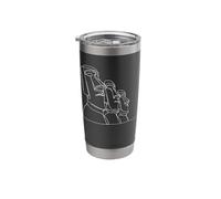 Moai Line Art Easter Island Fan Stainless Steel Insulated Tumbler
