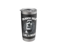 Moai Statues Rapa NUI Stone Heads Historical Monuments Stainless Steel Insulated Tumbler