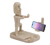 Moais Statue Stand - Creative Carved Sculpture, Decorative Resin Mobile Holder, Uniques Character Phone Dock | Artistic Phone Prop, Humorous Figurine Holder, Compact Structure, Whimsical Table