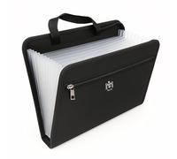 MoAL 13 Pockets Portable File Organiser - A4 Water Resistant Expanding File Folders for Paperwork, Fireproof Accordion Document Organiser with Multiple Tabs, Laptop Storage and Zipper Closure (FO-23)