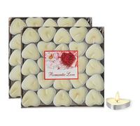 MOAMUN 100 Pack Tea Lights Candles, Heart Shape Tea Candles mini Tealights Bulk Smokeless Tealight Candle for Valentine's Day Wedding Anniversary Christmas Decoration(White)