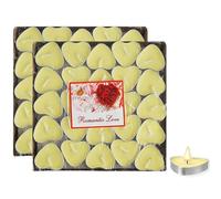 MOAMUN 100 Pack Tea Lights Candles, Heart Shape Tea Candles mini Tealights Bulk Smokeless Tealight Candle for Valentine's Day Wedding Anniversary Christmas Decoration(Yellow)