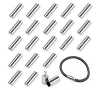 MOAMUN 20 PCS Rope Bracelet Clasps for Bracelet Making, High Stiffness Push Cord End Caps Necklace Clasp Jewellery Clasps Bracelet Fasteners for Leather Necklace Bracelet Buckle(Silver, 3mm)