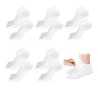 MOAMUN 5 Pairs Toe Socks Men, Breathable Soft Ankle Socks No Show Sock Men, Cotton Low Cut Five Finger Sock with Toes for Sports Working, Size6-9 (UK, Numeric, 6, 9, Regular, Regular, 6, White)