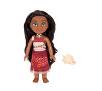 Moana 2 Disney Moana Petite Doll, Official Disney Product by Jakks Pacific, 15cm / 6" Tall, Poseable Doll for Girls, Detailed Movie-Inspired Outfit, Includes Shell Accessory